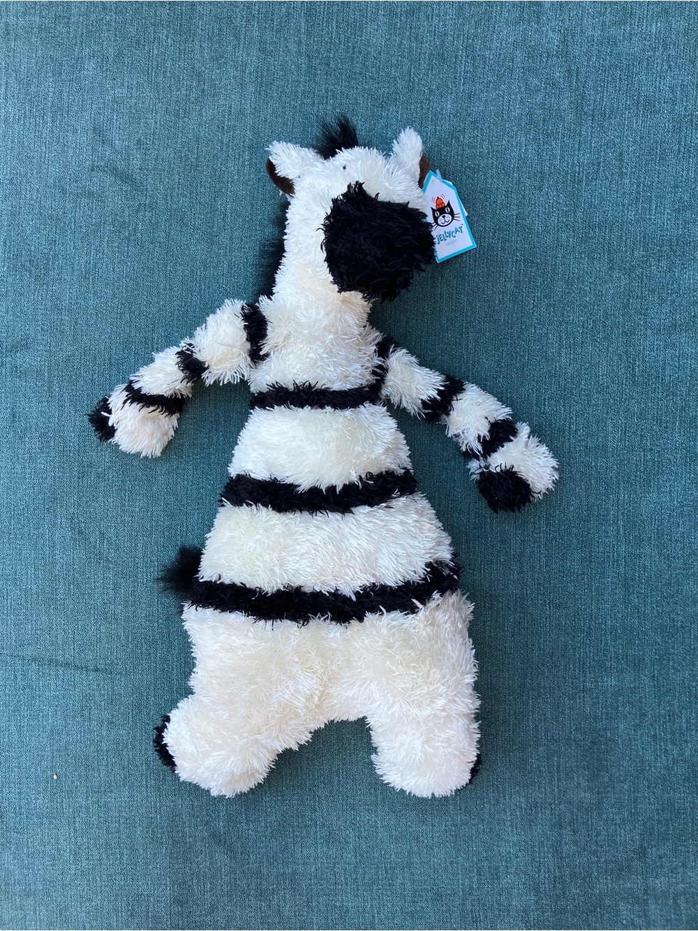 Jellycat Junglie Bunglie Zebra Medium Retired Plush Stuffed Toy Black White NWT